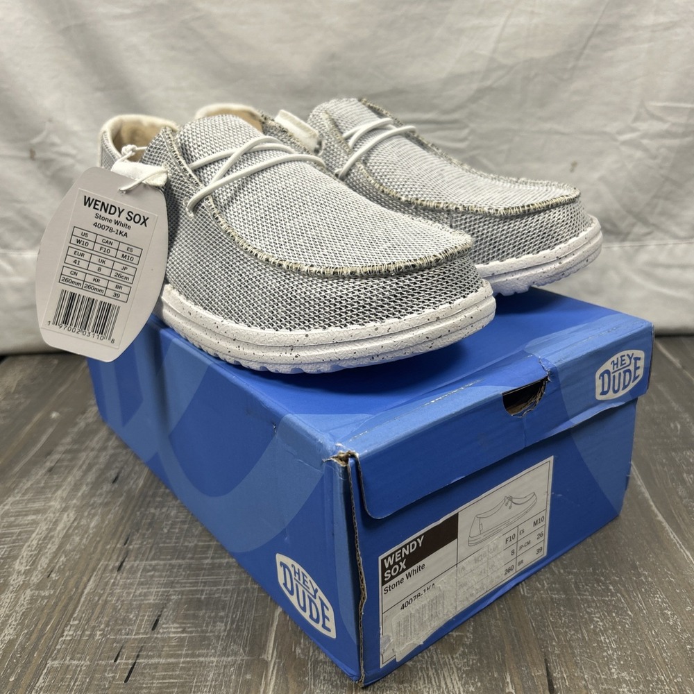 Hey Dudes Wendy Sox Stone White , Womens Size 10